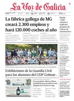 Cover of La Voz de Galicia (Deza)