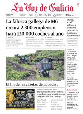 Cover of La Voz de Galicia (Ferrol)