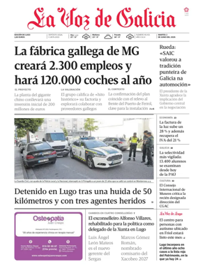 Cover of La Voz de Galicia (Lugo)