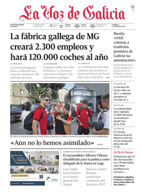 Cover of La Voz de Galicia (Ourense)