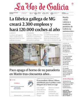Cover of La Voz de Galicia (Pontevedra)