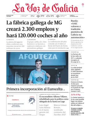 Cover of La Voz de Galicia (Vigo)