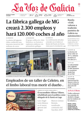 Cover of La Voz de Galicia (Viveiro)