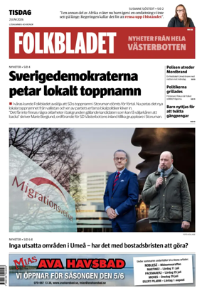 Cover of Folkbladet Vasterbotten