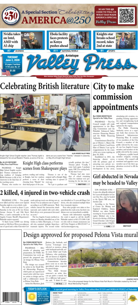 Cover of Antelope Valley Press