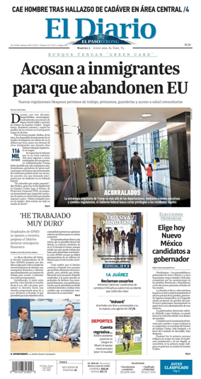 Cover of El Diario de El Paso