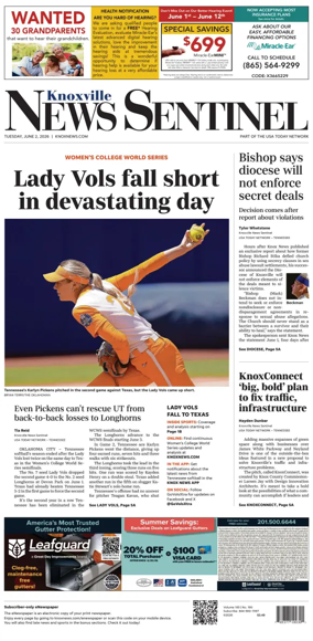Cover of Knoxville News Sentinel