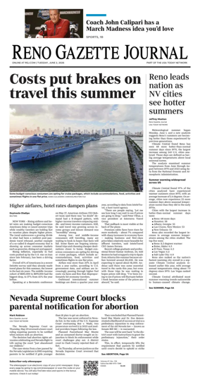 Cover of Reno Gazette Journal