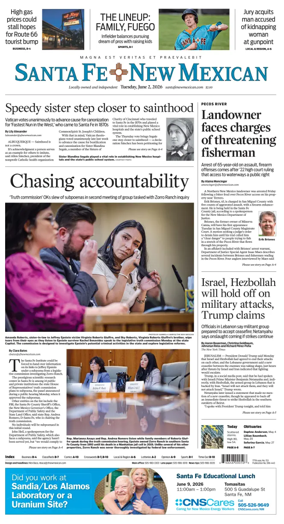 Cover of Santa Fe New Mexican