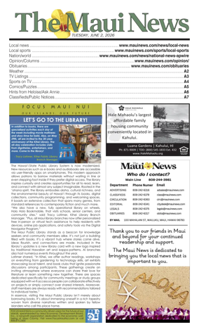 Cover of The Maui News