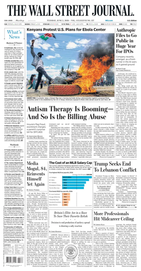 Cover of The Wall Street Journal