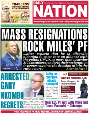 Cover of Daily Nation Newspaper