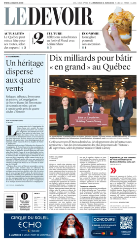 Cover of Le Devoir