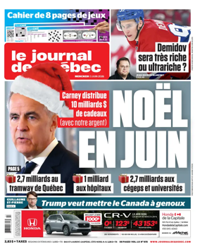 Cover of Le Journal de Quebec