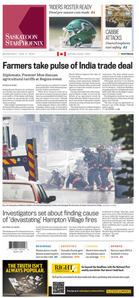 Cover of Saskatoon StarPhoenix