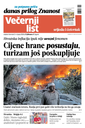 Cover of Vecernji list - Zagreb