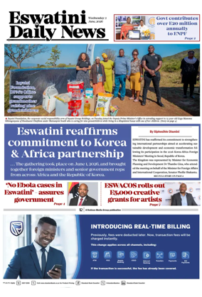 Cover of Eswatini Daily News