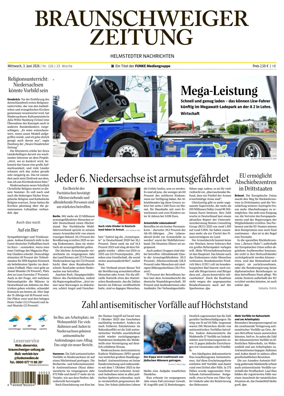 Cover of Braunschweiger Zeitung (Helmstedter Nachrichten)