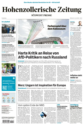 Cover of Hohenzollerische Zeitung
