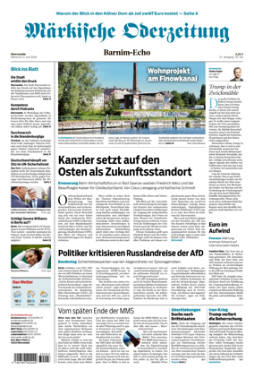 Cover of Markische Oderzeitung Eberswalde