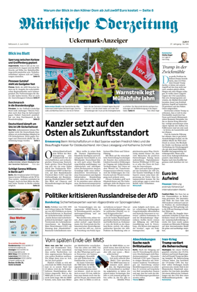 Cover of Markische Oderzeitung Uckermarkanzeiger