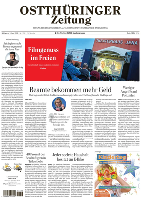 Cover of Ostthuringer Zeitung (Landkreis Saalfeld-Rudolstadt)