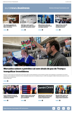 Cover of Euronews Business (Portuguese)