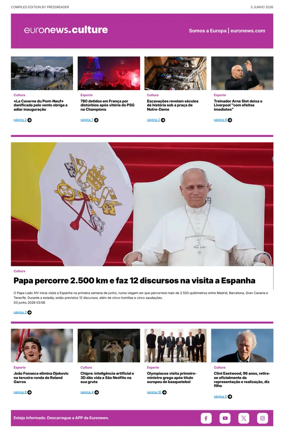 Cover of Euronews Culture and Sport (Portuguese)