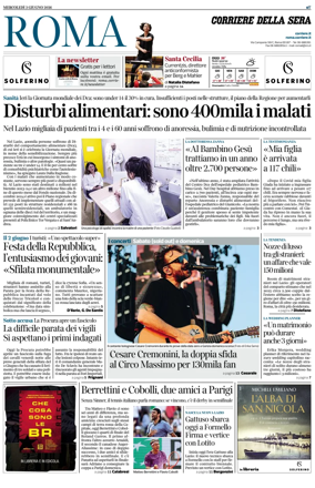 Cover of Corriere della Sera (Roma)