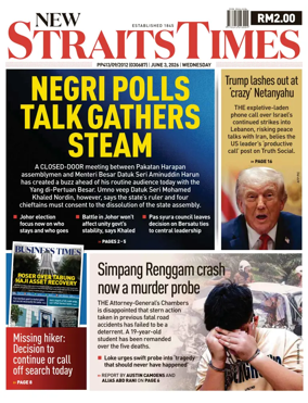 Cover of New Straits Times