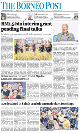 Cover of The Borneo Post (Sabah)