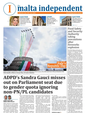 Cover of Malta Independent