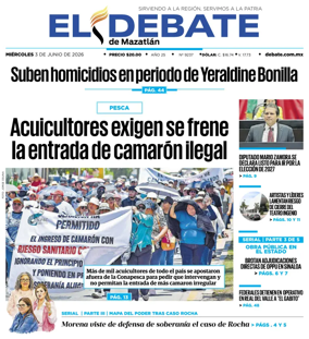 Cover of El Debate de Mazatlan