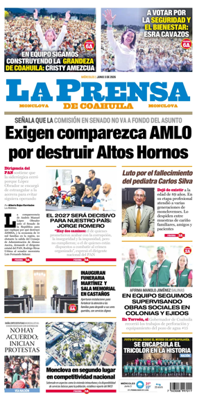Cover of La Prensa de Coahuila