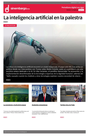 Cover of Sin Embargo Opinion