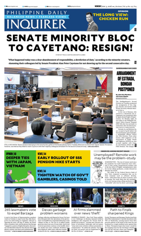 Cover of Philippine Daily Inquirer