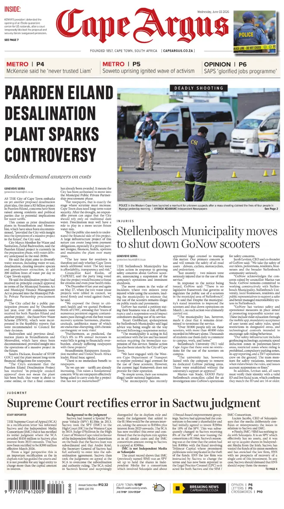 Cover of Cape Argus (PM Edition)