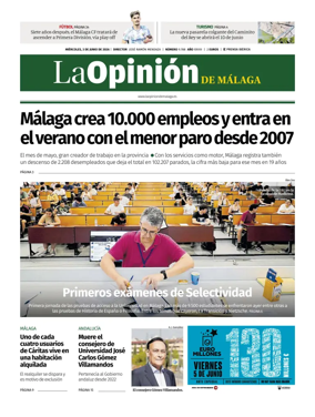 Cover of La Opinion de Malaga