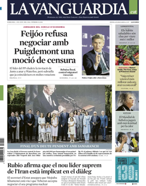 Cover of La Vanguardia (Catalonia - 1st edition)