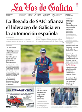 Cover of La Voz de Galicia (Lugo)