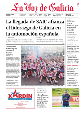 Cover of La Voz de Galicia (Ourense)