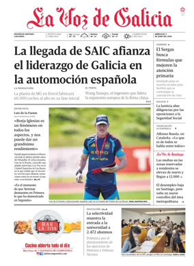 Cover of La Voz de Galicia (Santiago)