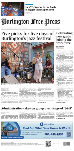Cover of Burlington Free Press