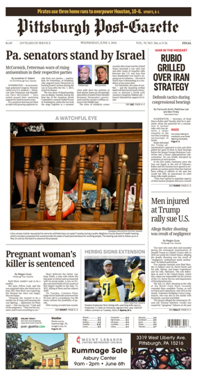 Cover of Pittsburgh Post-Gazette