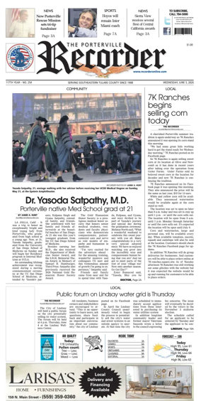 Cover of Porterville Recorder
