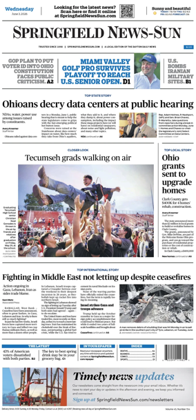 Cover of Springfield News-Sun