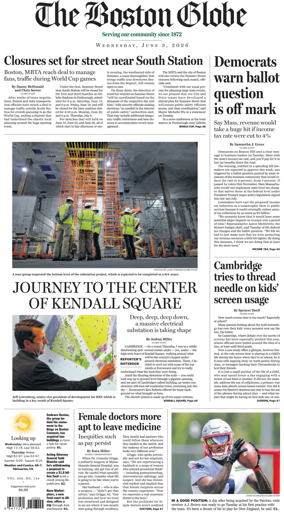 Cover of The Boston Globe