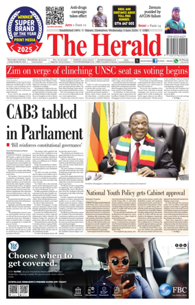 Cover of The Herald (Zimbabwe)