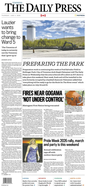 Cover of The Daily Press (Timmins)