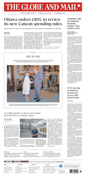 Cover of The Globe and Mail (BC Edition)